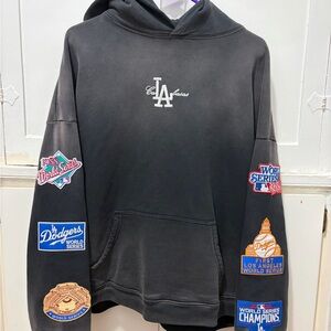 USED Calabasas Classics LA Dodgers Vintage Black XL Cropped Hoodie